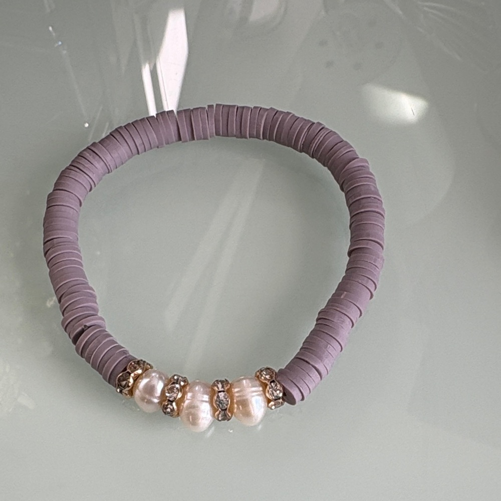 Park Lane Lavender and Pearl Bracelet